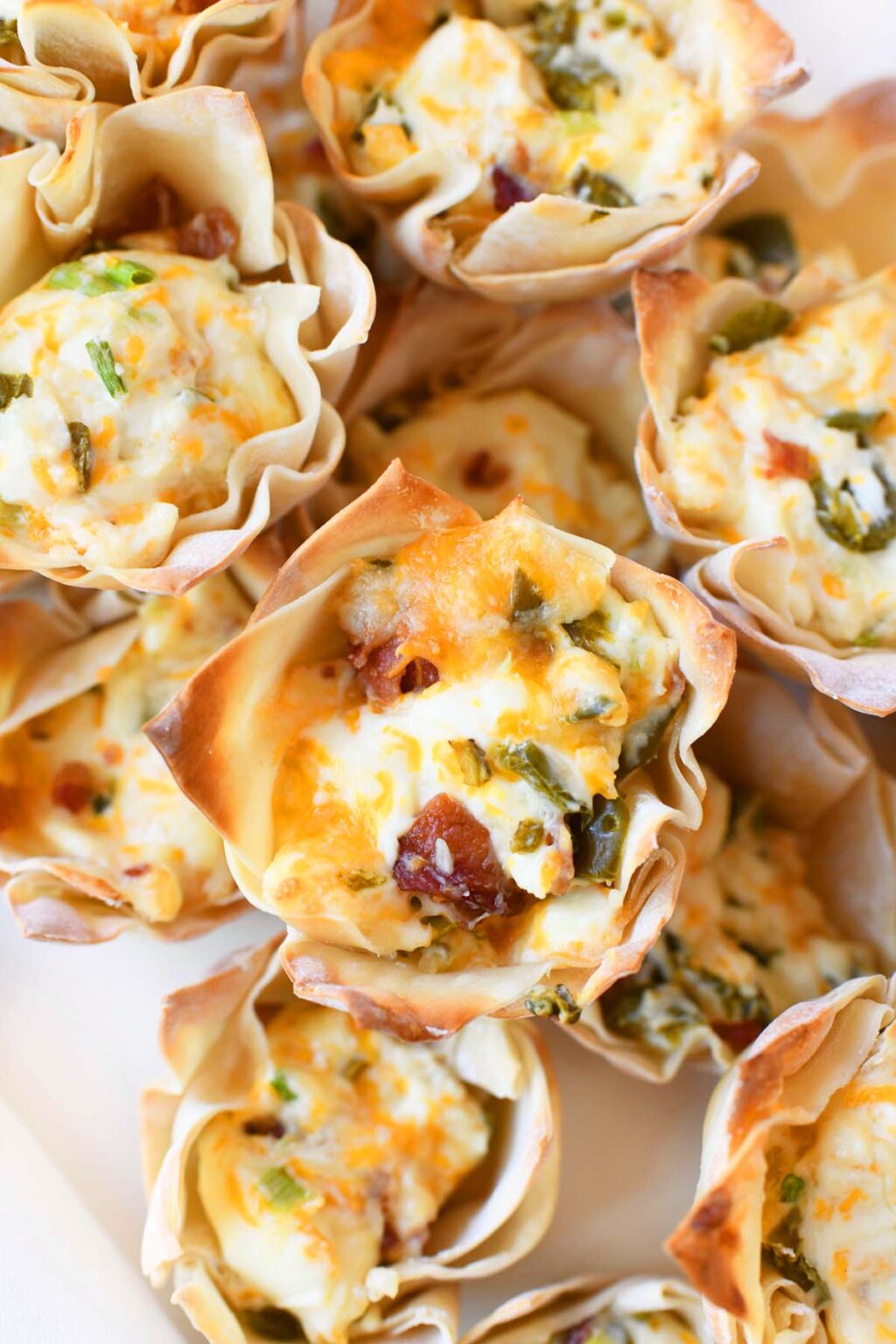 Jalapeño Popper Baked Wonton Cups Muffin Tin Recipes