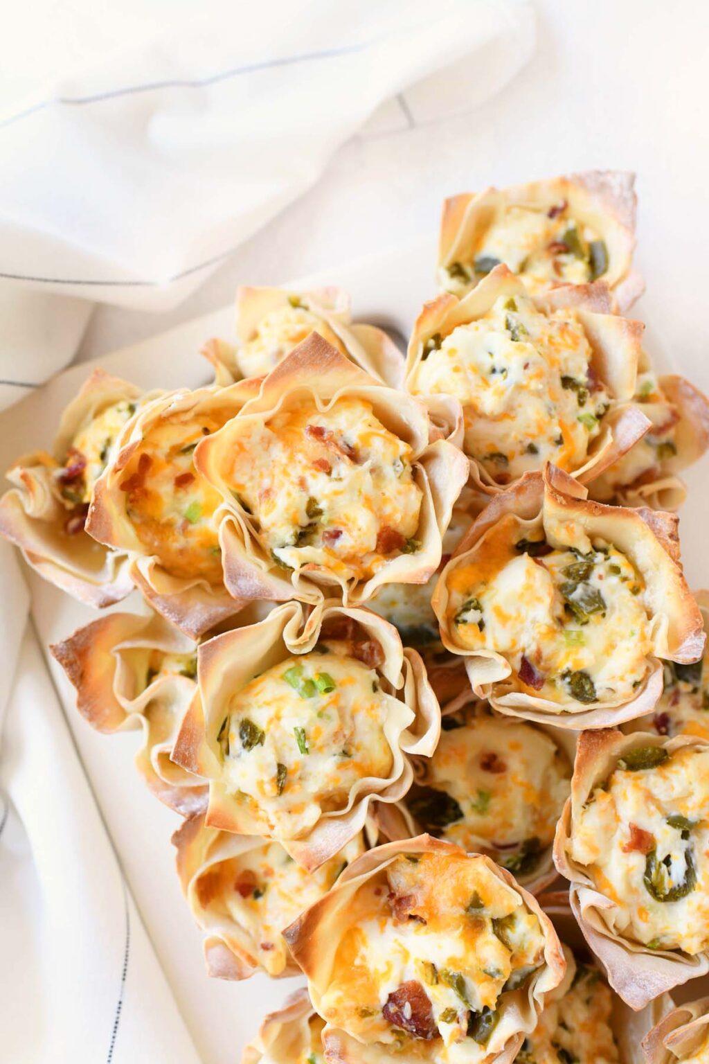 Jalapeño Popper Baked Wonton Cups Muffin Tin Recipes